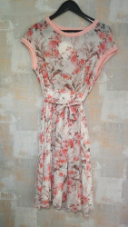 Dámske šaty ružové s kvetovaným vzorom